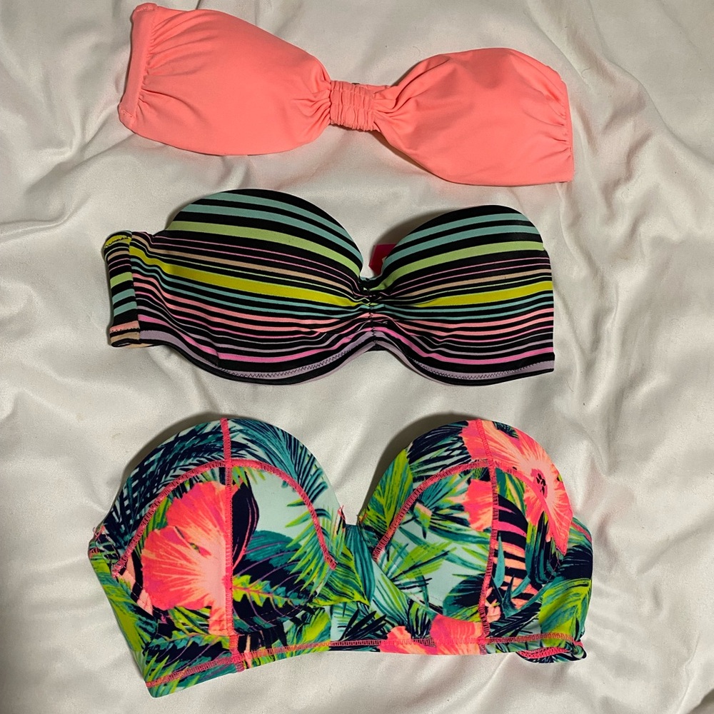 Victorias Secret bandeau bathing suit tops bundle (3)